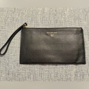 Michael Kors Black Pebbled Leather Wristlet